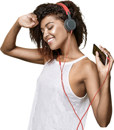 Woman listening to digital music